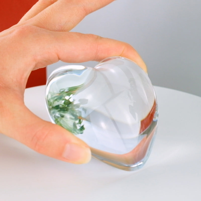 Baccarat Coeur Clear Cupid Heart being held