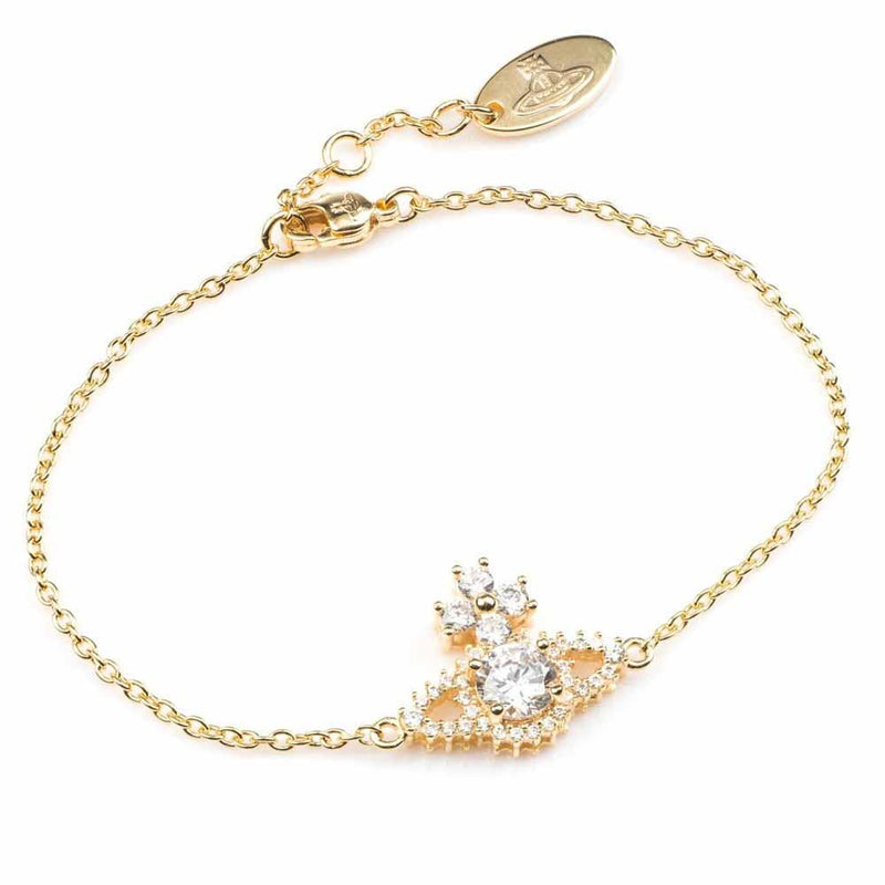 Vivienne Westwood Valentina Bas Relief Orb Bracelet, Gold Plated