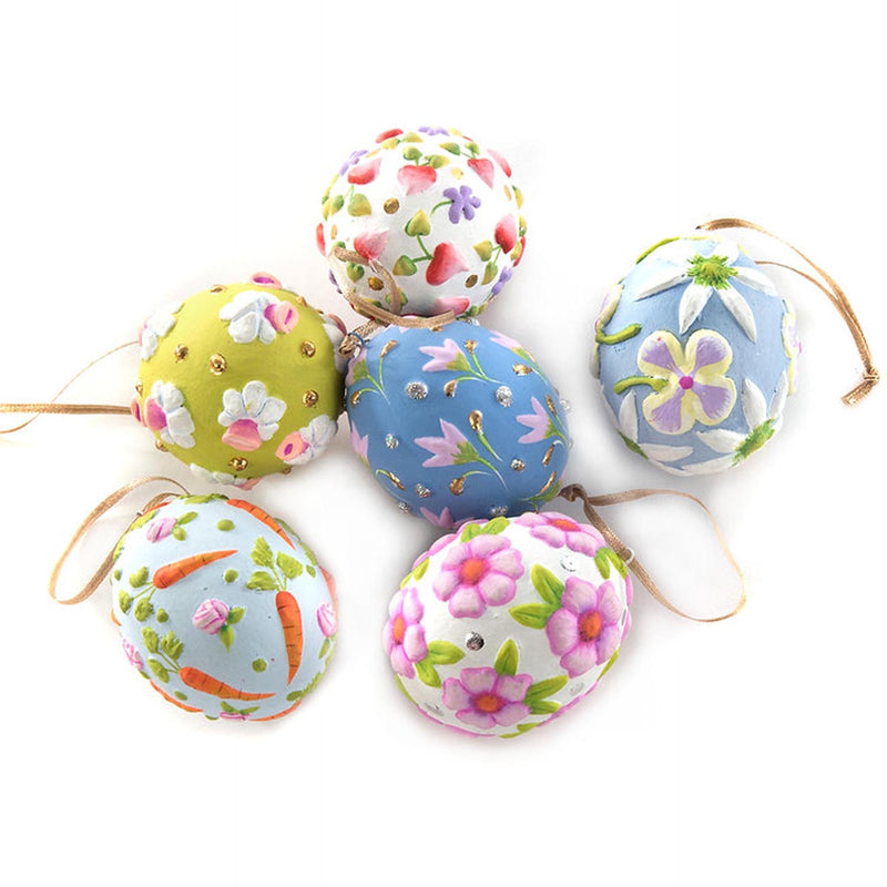 Mackenzie-Childs Patience Brewster Bright Floral Eggs, Set of 6