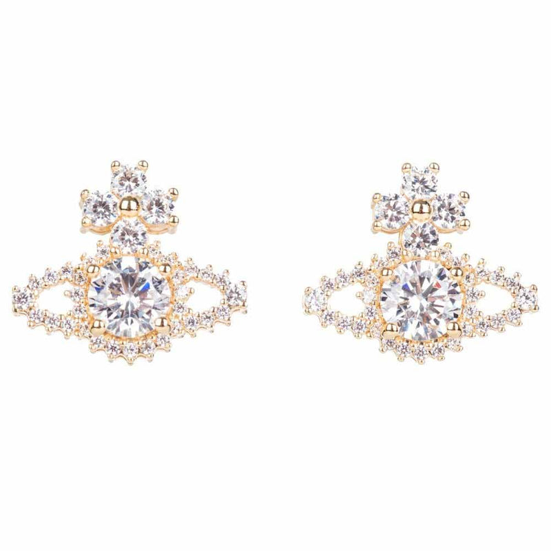 Vivienne Westwood Valentina Bas Relief Orb Earrings, Rose Gold Plated