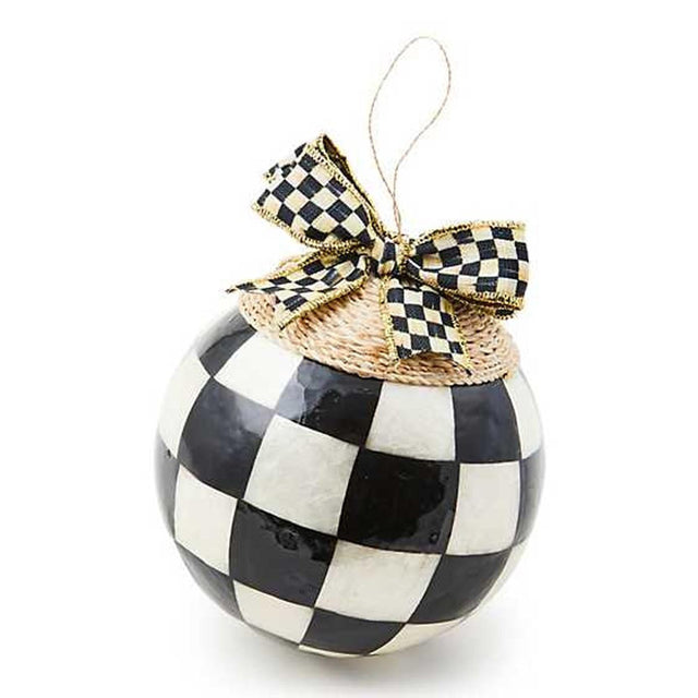 Mackenzie-Childs Check Capiz Jumbo Ball Ornament