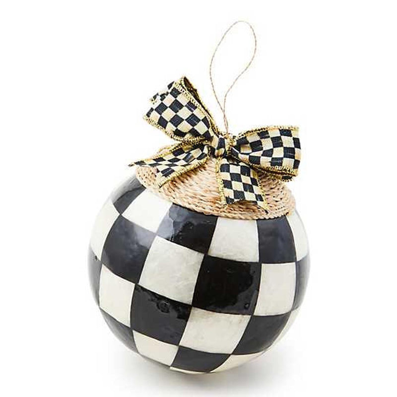 Mackenzie-Childs Check Capiz Jumbo Ball Ornament