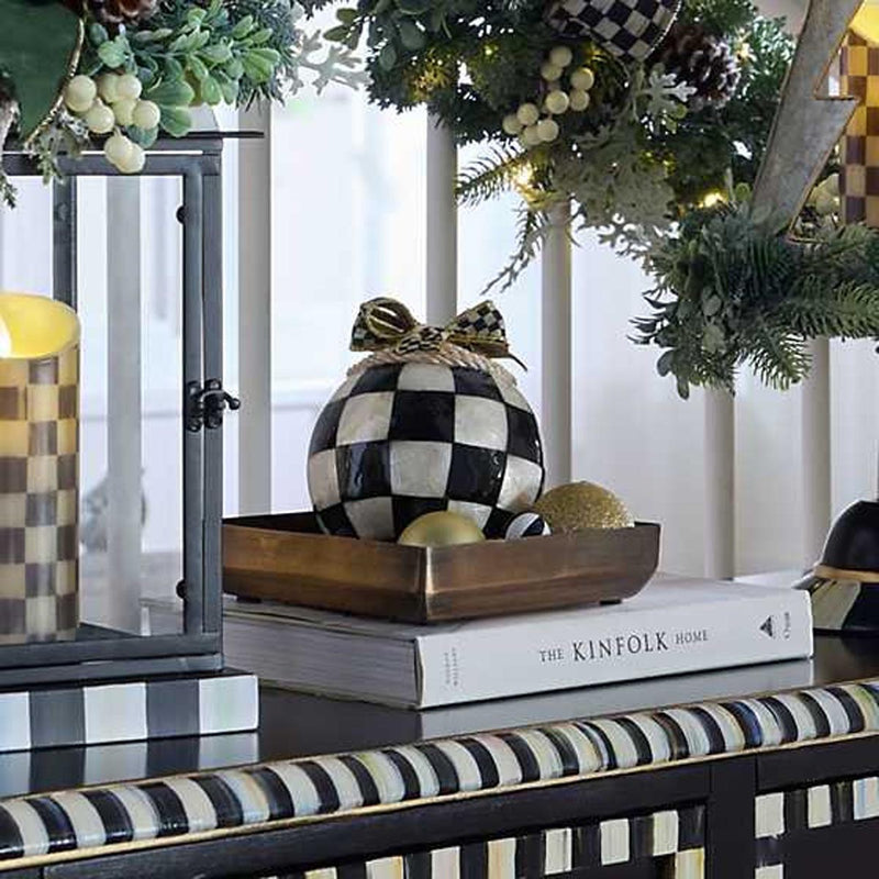 Mackenzie-Childs Check Capiz Jumbo Ball Ornament