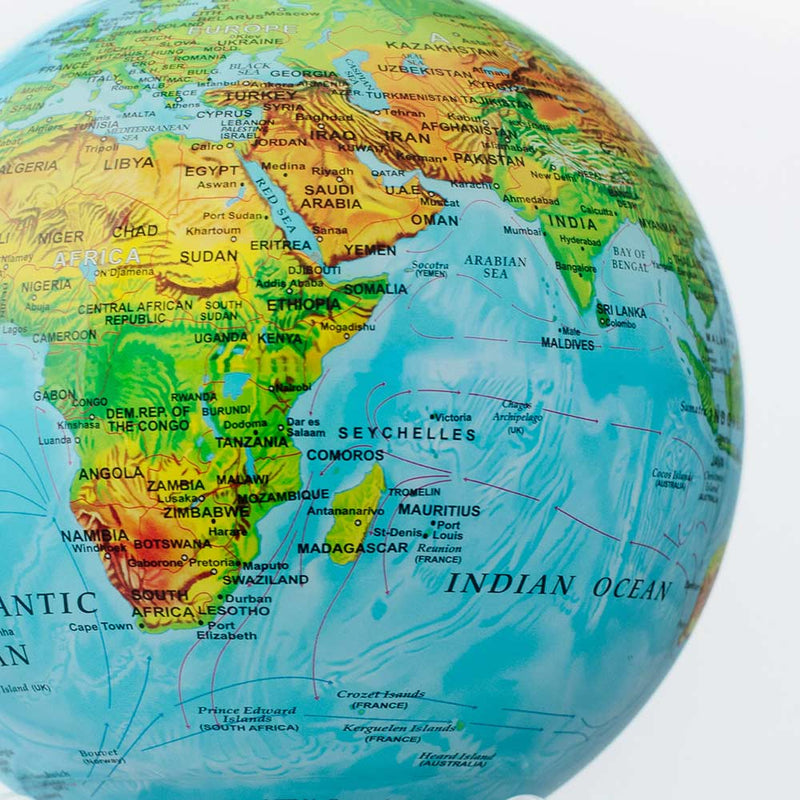 Mova Globe Blue Relief Map 6 inch - Close up