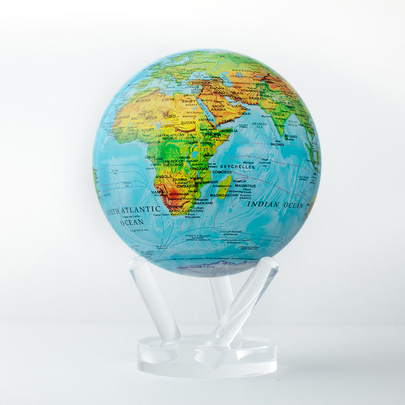 Blue Relief Map Mova Globe 6 inch