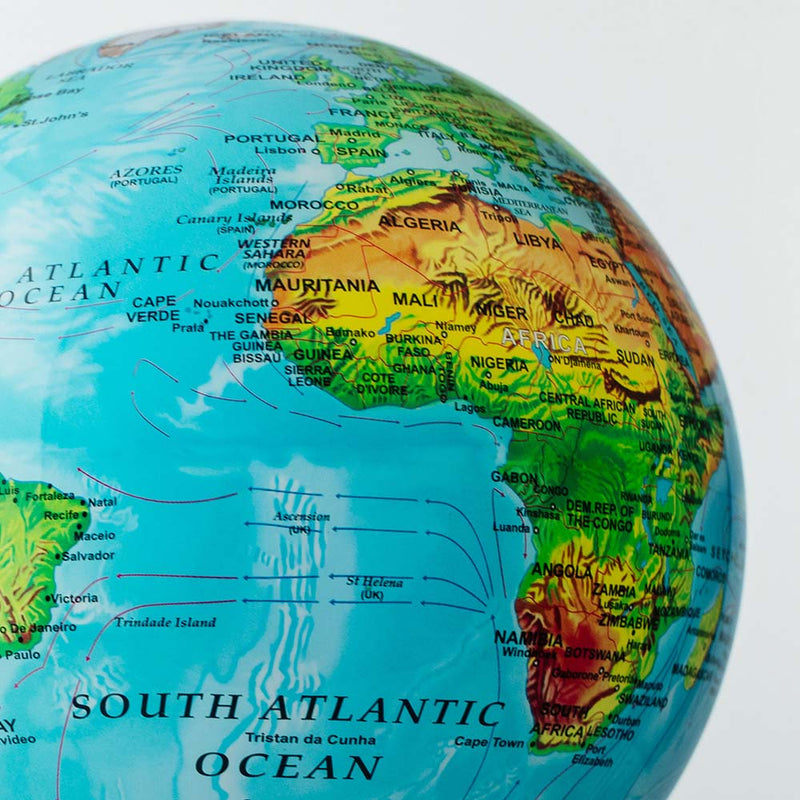 Mova Globe Blue Relief Map 8.5 inch - Close up
