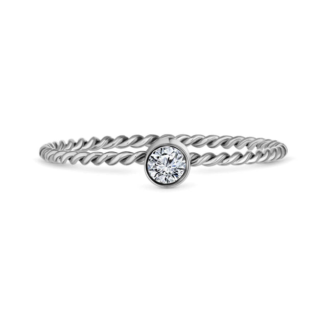 Amori Braided Ring, Silver, Size 6