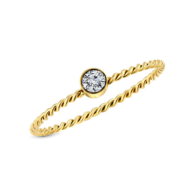 Amori Braided Ring, Gold, Size 6
