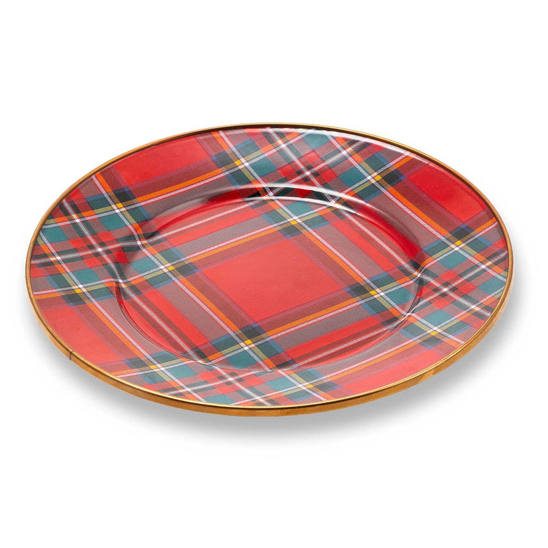 Mackenzie-Childs Tartastic Enamel Dinner Plate, Red