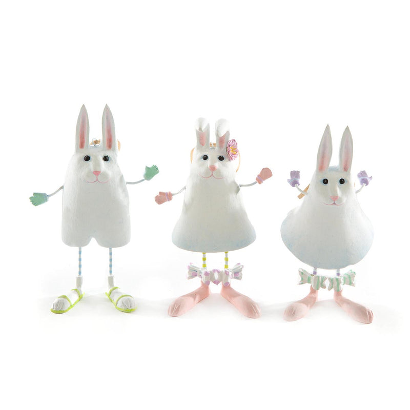 Mackenzie-Childs Patience Brewster Marshmallow Rabbit Ornaments, Set of 3