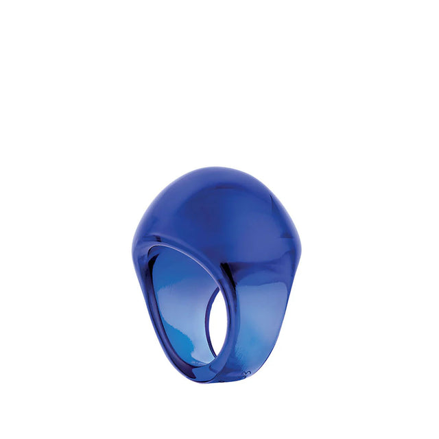 Lalique Cabochon Cap Ferrat Blue Ring, Size 54