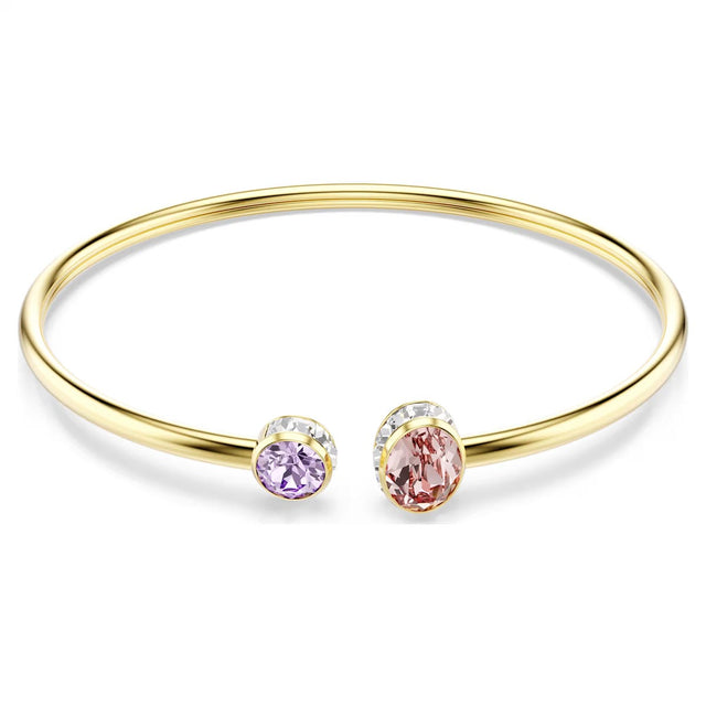 Swarovski Chroma bangle, Mixed cuts, Multicoloured, Gold-tone plated