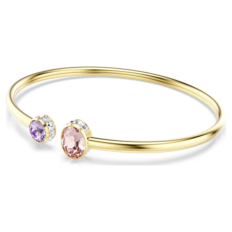 Swarovski Chroma bangle, Mixed cuts, Multicoloured, Gold-tone plated