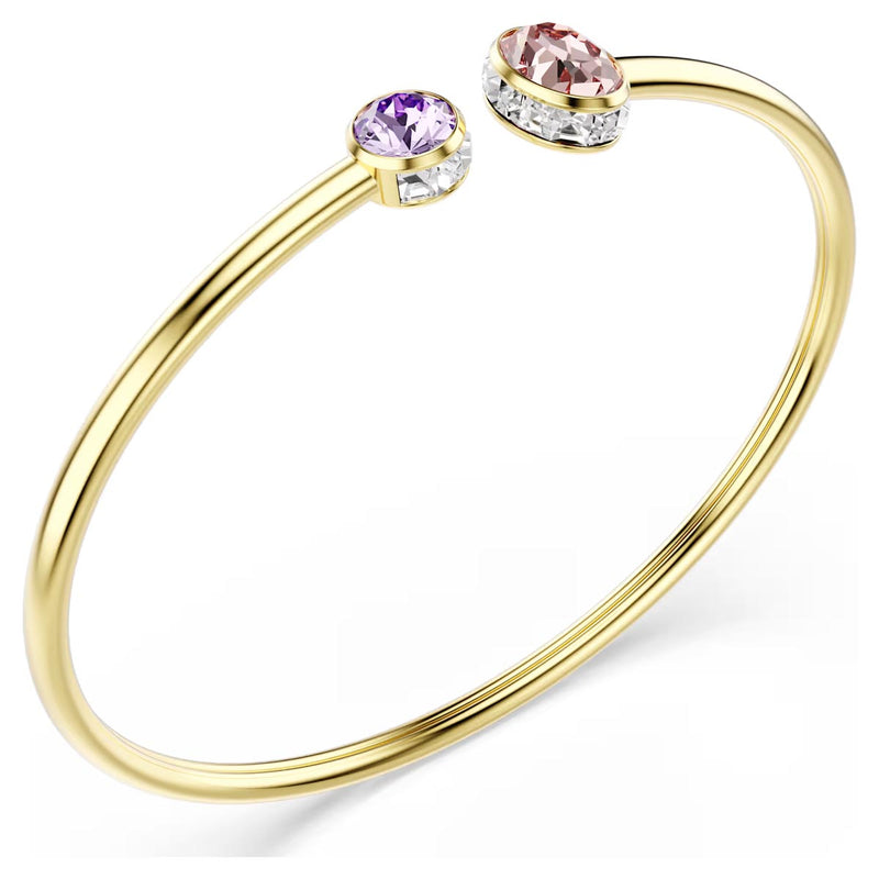 Swarovski Chroma bangle, Mixed cuts, Multicoloured, Gold-tone plated