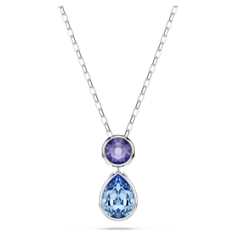 Swarovski Chroma pendant, Mixed cuts, Multicoloured, Rhodium plated