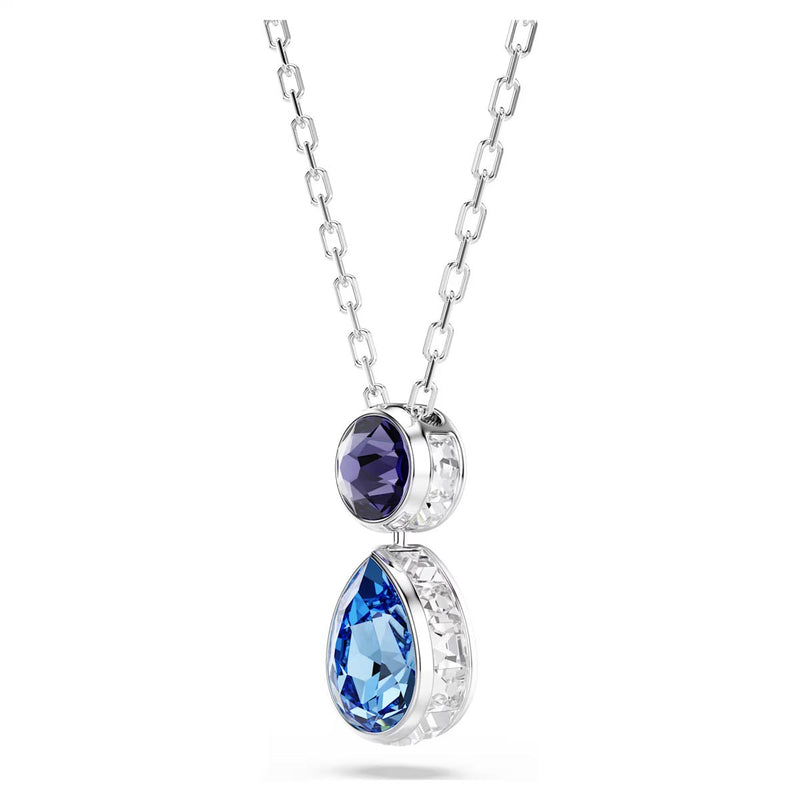 Swarovski Chroma pendant, Mixed cuts, Multicoloured, Rhodium plated