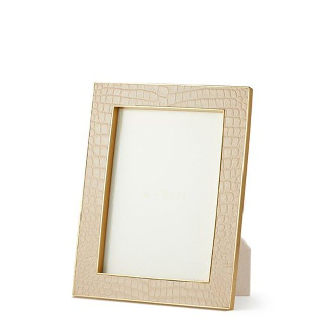 Aerin Classic Croc Leather Frame, Fawn, 5 x 7"