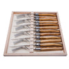 Laguiole Steak Knives & Forks, Olive Wood, Set of 12, by Claude Dozorme