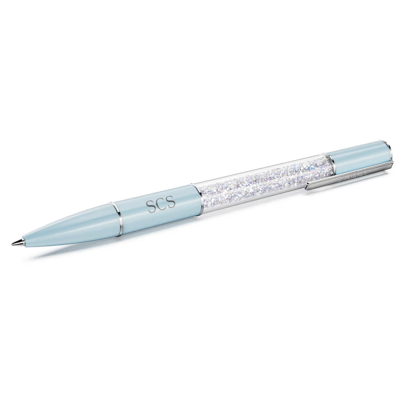 Swarovski Crystal Society Crystalline ballpoint pen, Blue, Chrome plated
