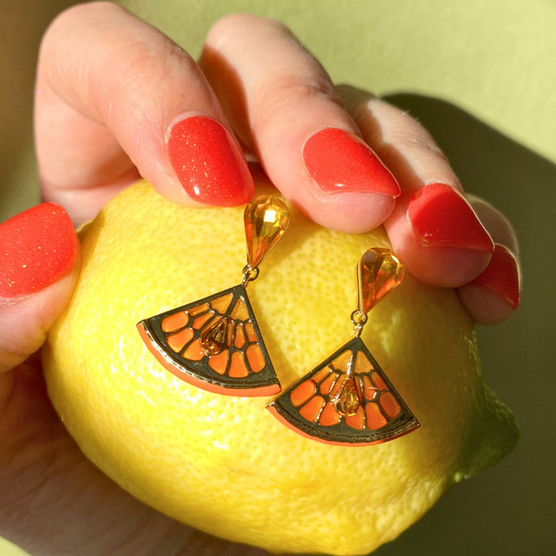 Bill Skinner Orange Slice Drop Earrings
#2