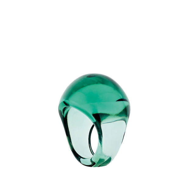 Lalique Cabochon Deep Green Ring, Size 55
