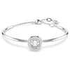 Swarovski Dextera bangle, Round cut, White, Rhodium plated, Medium