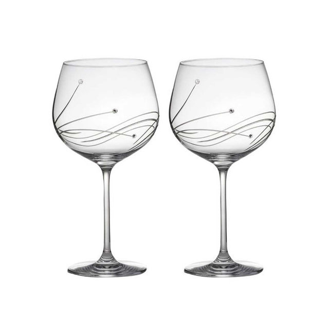 Royal Scot Crystal Diamante 2 Gin & Tonic Copa Glasses