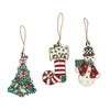 Mackenzie-Childs Cozy Holiday Beaded Ornaments, Set of 3