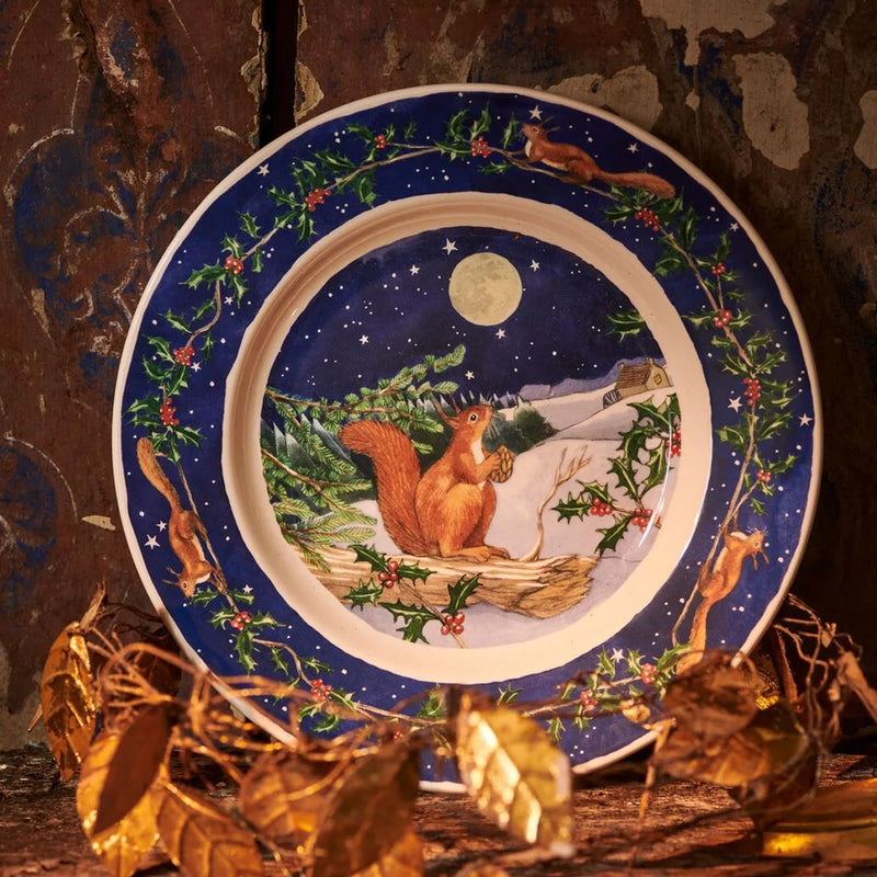 Emma Bridgewater Midnight Squirrel Medium Dinner Plate, 8.5 Inch