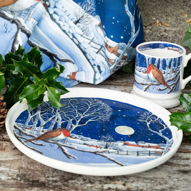 Emma Bridgewater Midnight Robin Flat Serving Plate