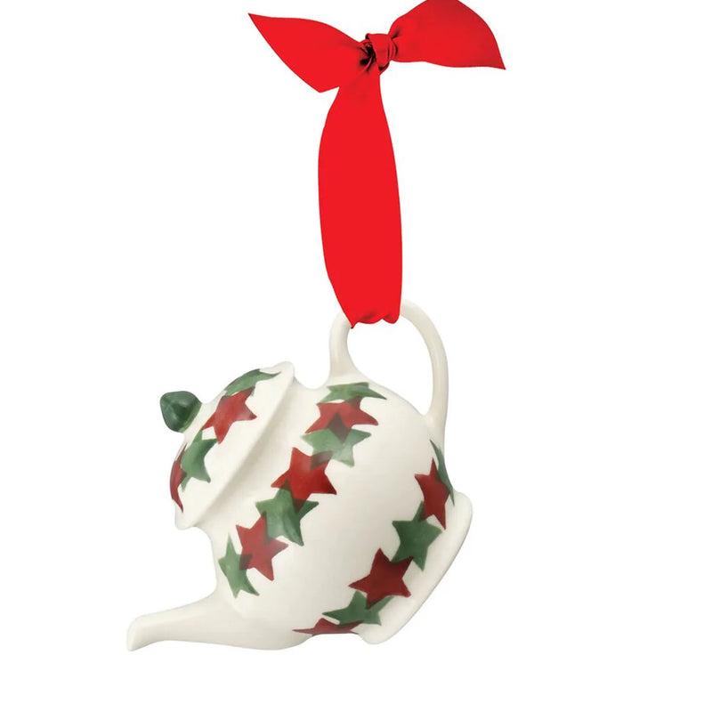 Emma Bridgewater Christmas Stars Tiny Teapot Decoration (Boxed)
