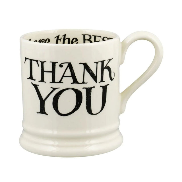 Emma Bridgewater Black Toast Thank You 1/2 Pint Mug