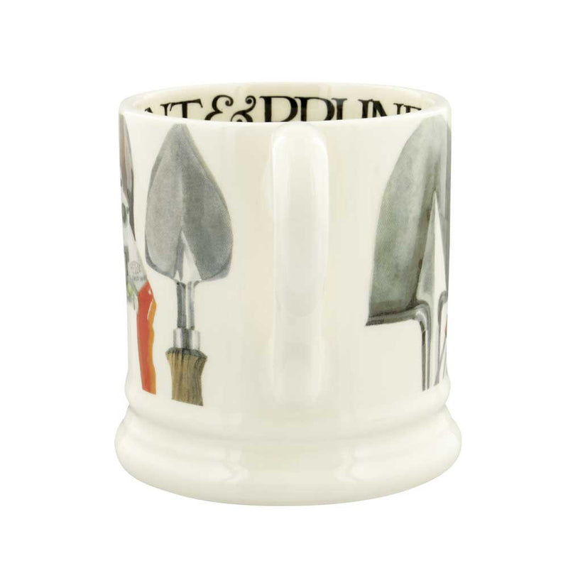 Side View of Emma Bridgewater Good Gardening Gardening Tools 1/2 Pint Mug