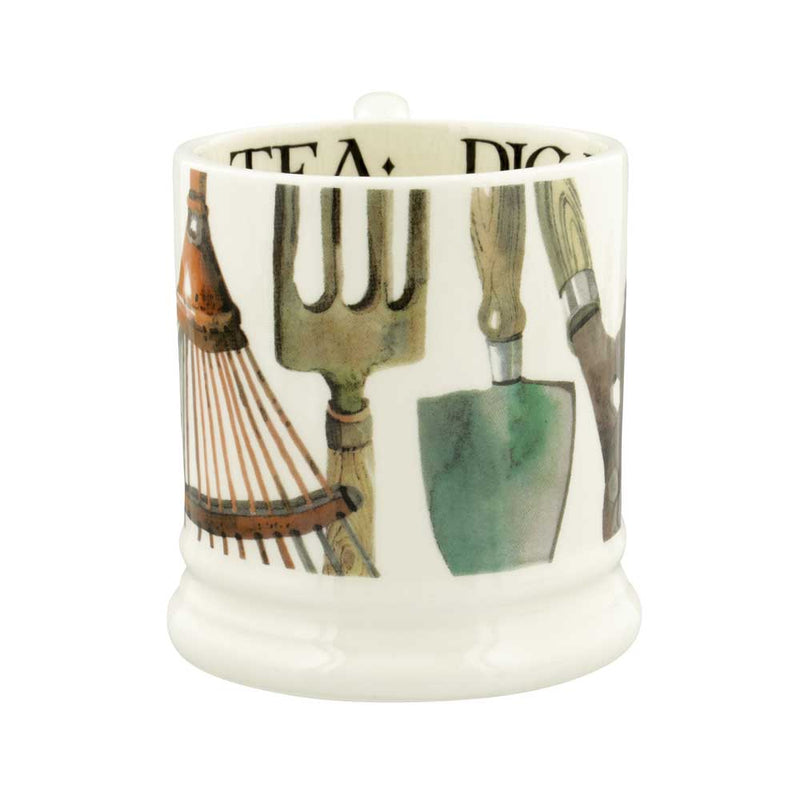 Side View of Emma Bridgewater Good Gardening Gardening Tools Half Pint Mug