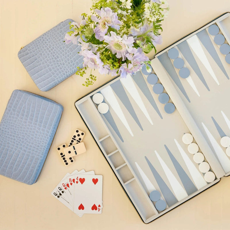 Aerin Enzo Travel Backgammon, Fawn