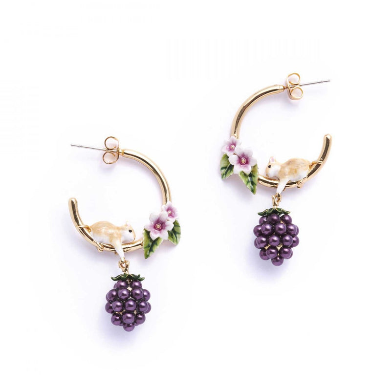 Bill Skinner Blackberry Mouse Earrings