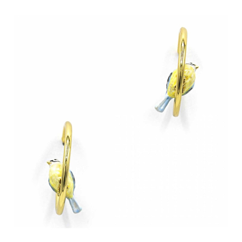 Bill Skinner Blue Tit Hoop Earrings #2