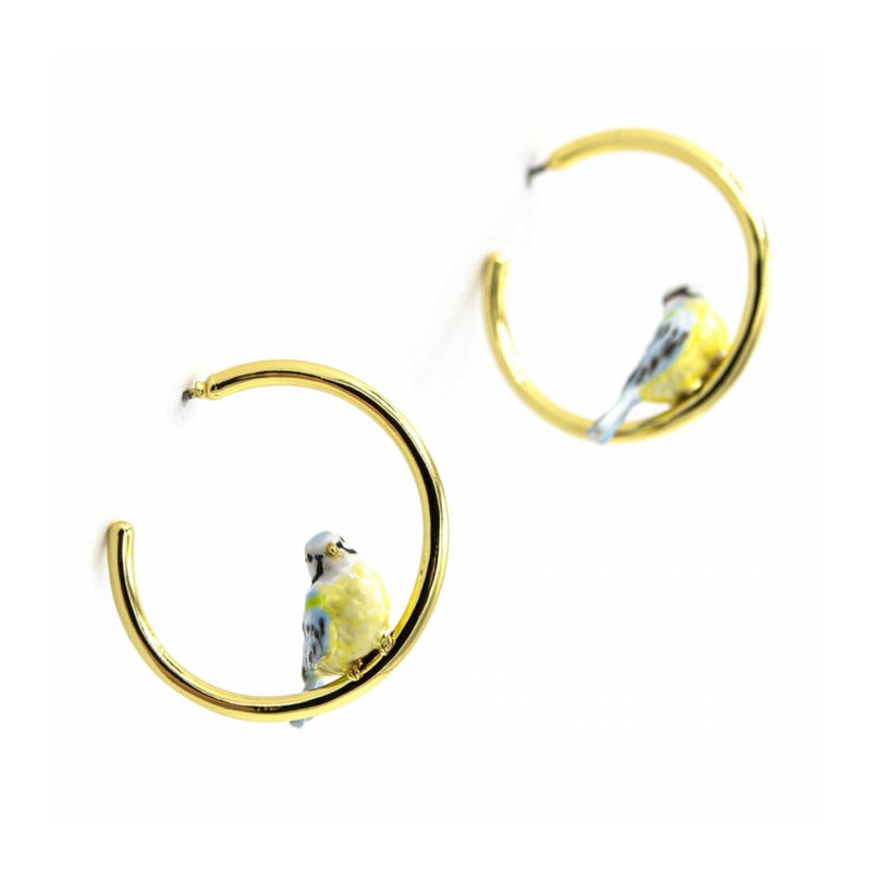 Bill Skinner Blue Tit Hoop Earrings