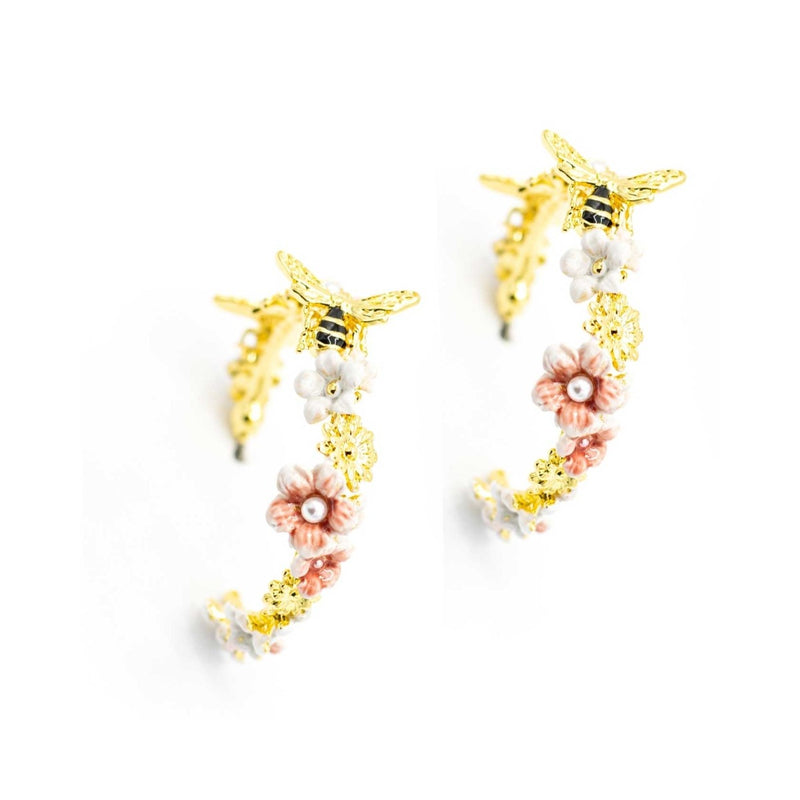 Bill Skinner Rock Rose And Bee Earrings
