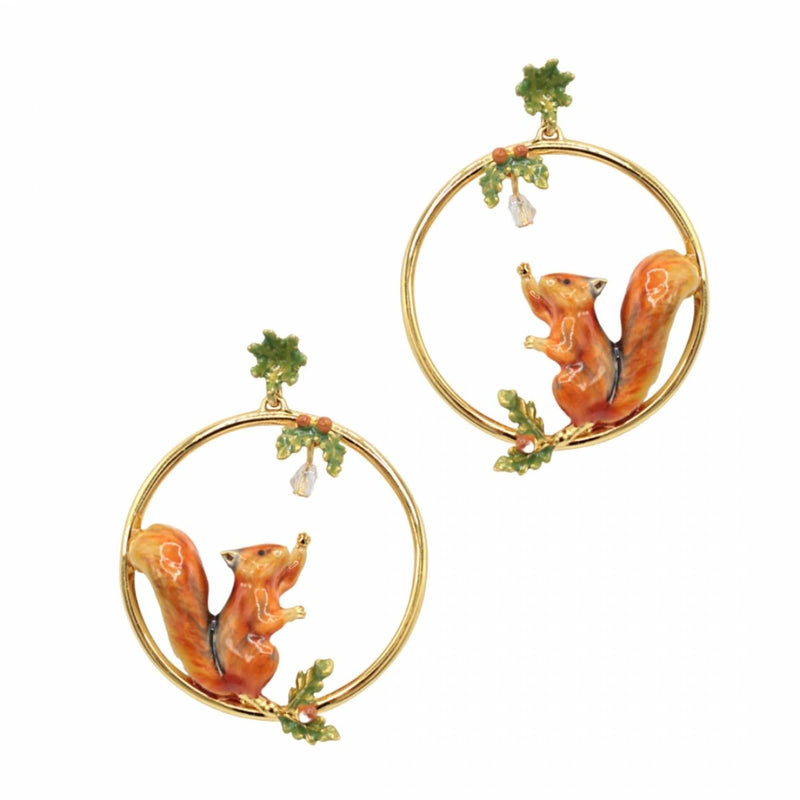 Bill Skinner Squirrel Hoop Earrings
