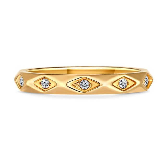 Amori Facted Ring, Gold, Size 6