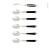 Forge de Laguiole Coffee Spoons Set of 6, Black Shiny Handle