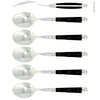 Forge de Laguiole Soup Spoons Set of 6, Black Shiny Handle