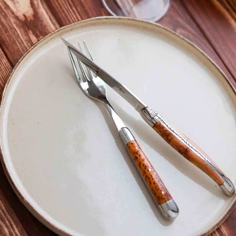 Forge de Laguiole Table Knives Set of 6, Juniper Shiny Handle