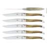 Forge de Laguiole Table Knives Set of 6, Light Horn Shiny Handle