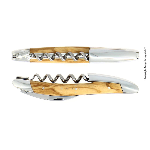Forge de Laguiole Sommelier Knife, Stamped Bee, Olivewood Shiny Handle