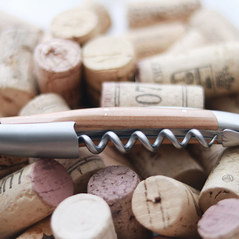 Forge de Laguiole Sommelier Knife, Stamped Bee, Olivewood Matt Handle