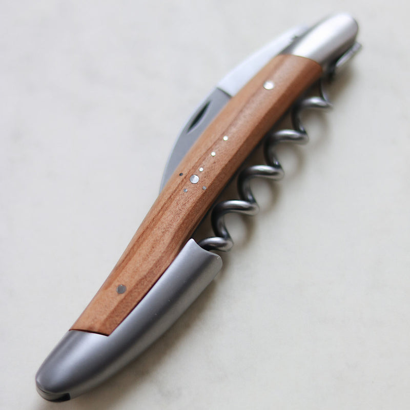 Forge de Laguiole Sommelier Knife, Stamped Bee, Olivewood Matt Handle