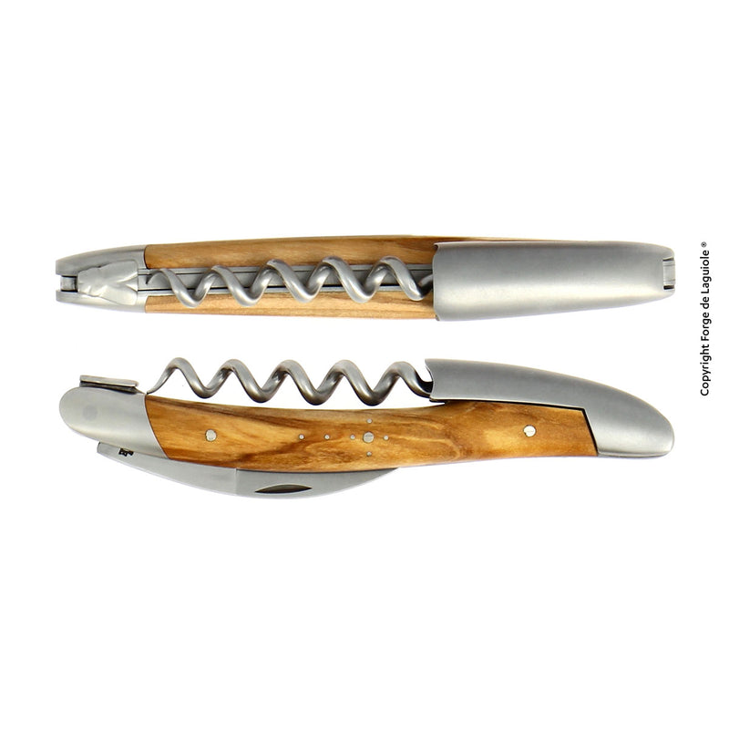 Forge de Laguiole Sommelier Knife, Stamped Bee, Olivewood Matt Handle