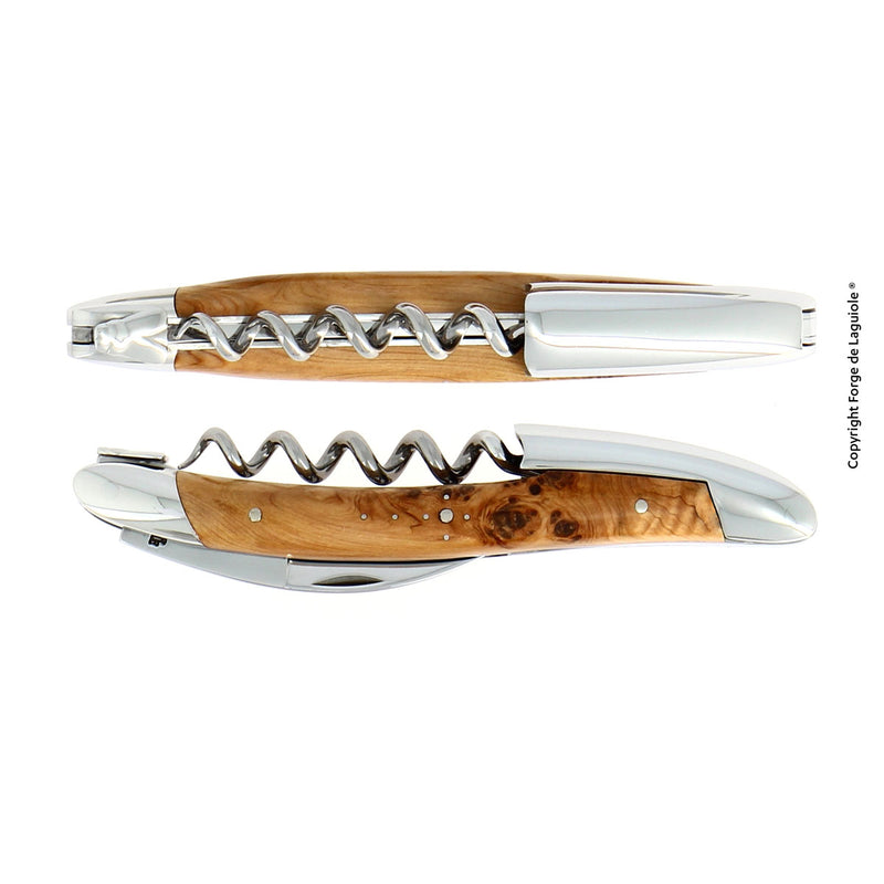 Forge de Laguiole Sommelier Knife, Stamped Bee, Juniper Handle